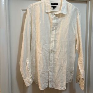Banana Republic White Linen Men’s Large Shirt